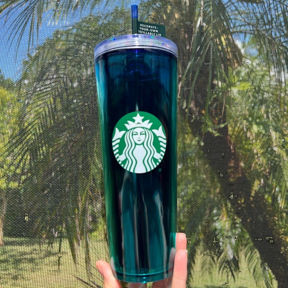 Starbucks 2022 Green Blue Decorate Your Own Tumbler - Picture 4 of 4